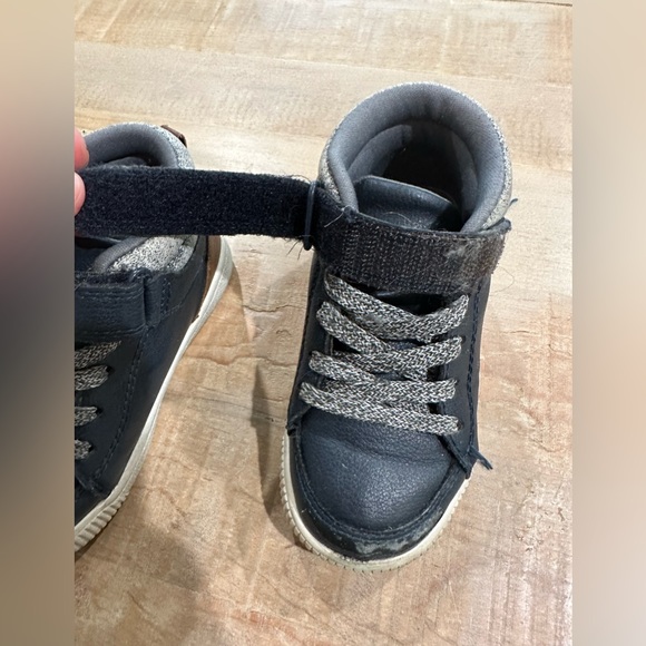 Carters navy blue brown leather high top supportive sneaker tennis shoes boys - Picture 13 of 14